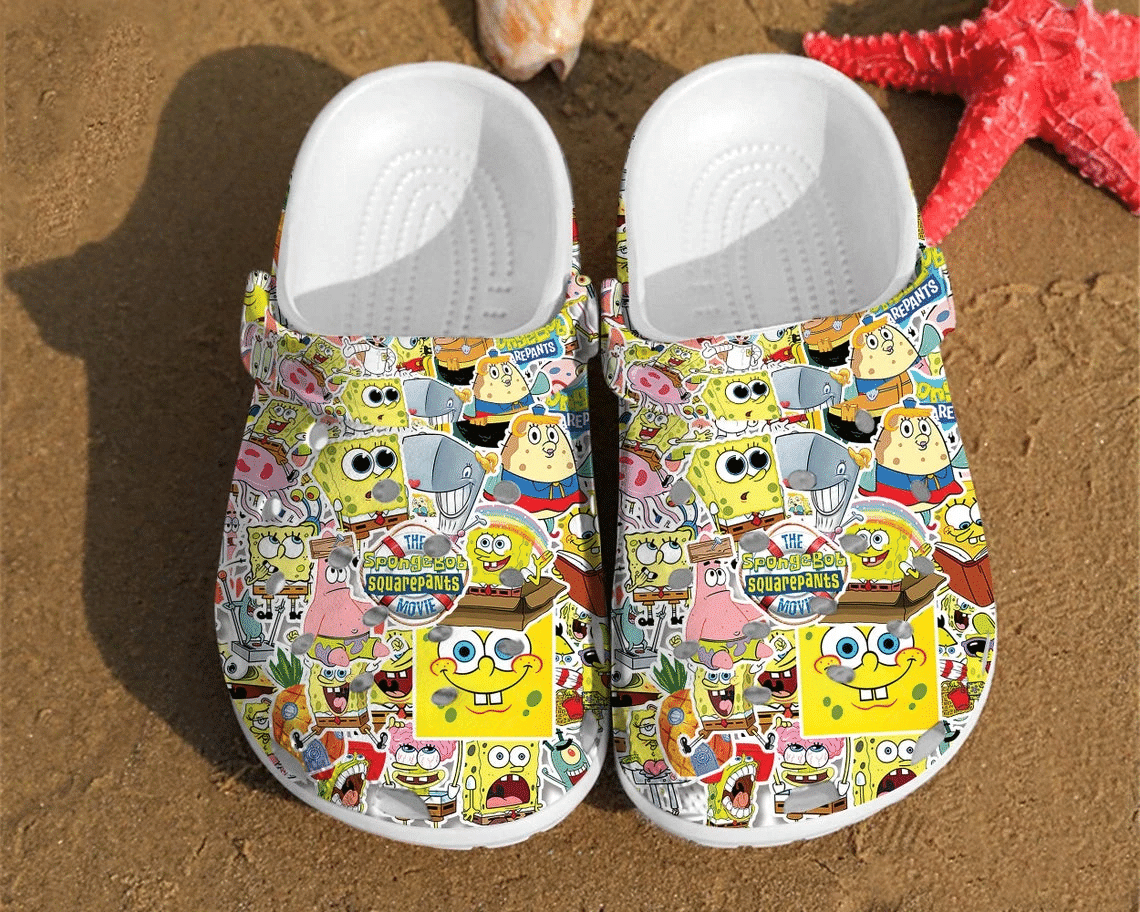 Spongebob Squarepants Cartoon Crocs Crocband Clogs Shoes Comfortable For Men Women and Kids