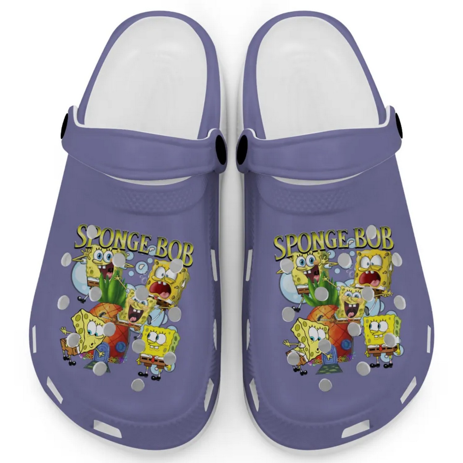 Spongebob Squarepants Cartoon Grape Crocs Crocband Clogs Shoes Comfortable For Men Women and Kids