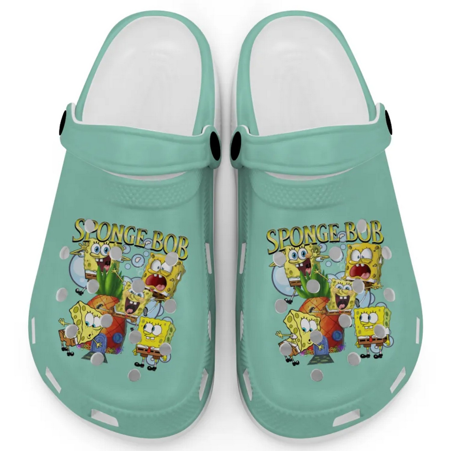 Spongebob Squarepants Cartoon Island Reef Crocs Crocband Clogs Shoes Comfortable For Men Women and Kids