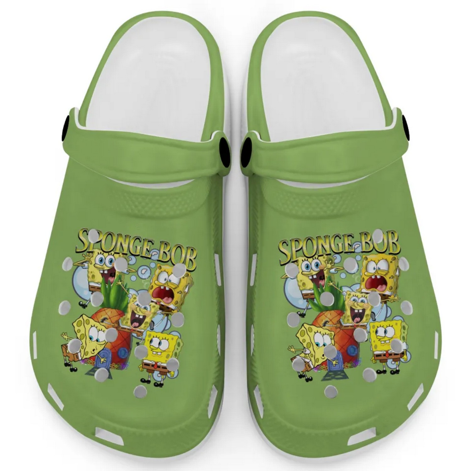 Spongebob Squarepants Cartoon Kiwi Crocs Crocband Clogs Shoes Comfortable For Men Women and Kids