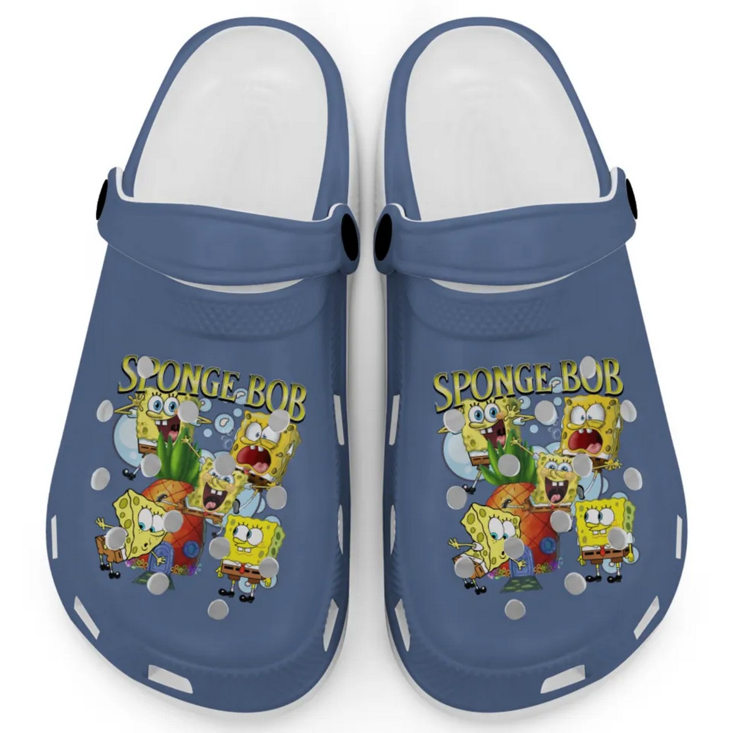 Spongebob Squarepants Cartoon Mystic Blue Crocs Crocband Clogs Shoes Comfortable For Men Women and Kids