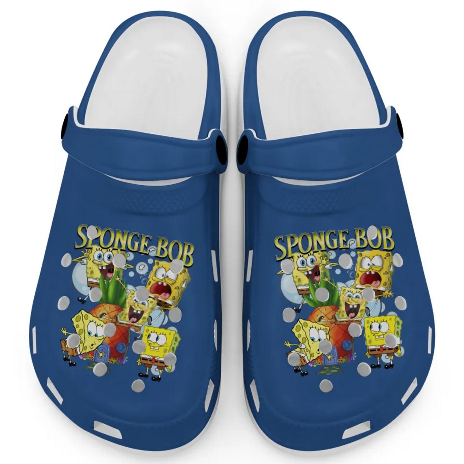 Spongebob Squarepants Cartoon Royal Blue Crocs Crocband Clogs Shoes Comfortable For Men Women and Kids