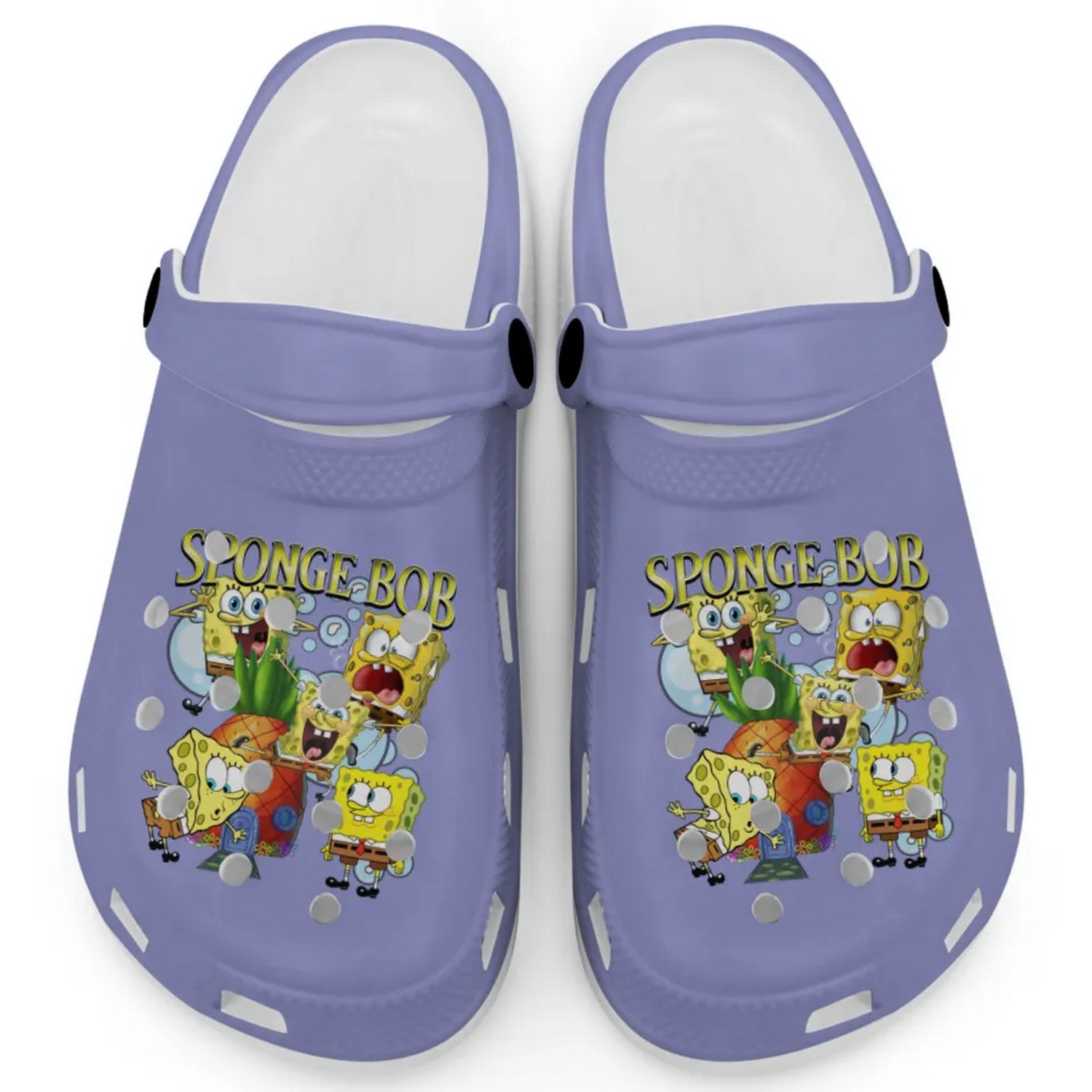 Spongebob Squarepants Cartoon Violet Crocs Crocband Clogs Shoes Comfortable For Men Women and Kids