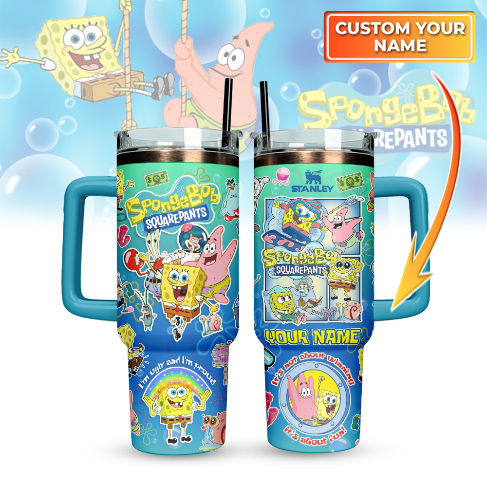 SpongeBob SquarePants Custom Stanley Cup 40 oz 30 oz Tumbler With HandleTVC2301128
