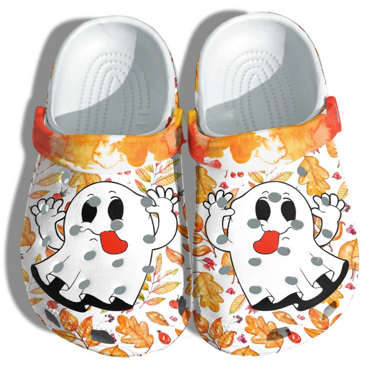 Spooky Season Ghost Funny Ghost Halloween Crocs Crocband Clogs Shoes Comfortable For Men Women and Kids