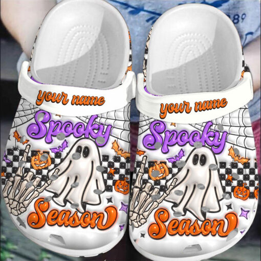 Spooky Season Halloween Crocs Crocband Clogs Shoes Comfortable For Men Women and Kids