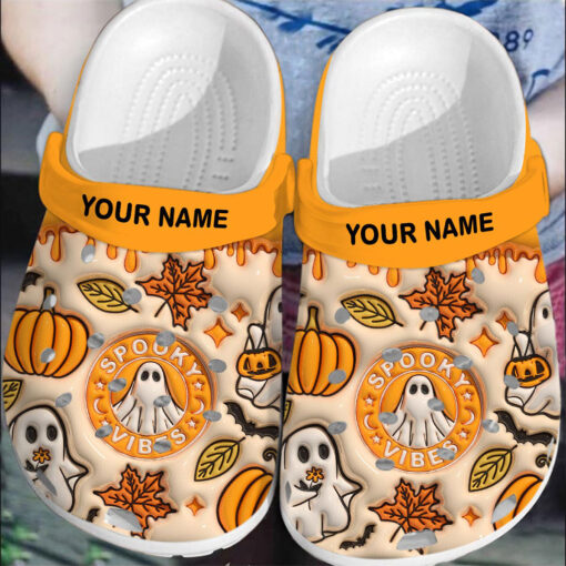 Spooky Vibes Halloween Crocs Crocband Clogs Shoes Comfortable For Men Women and Kids