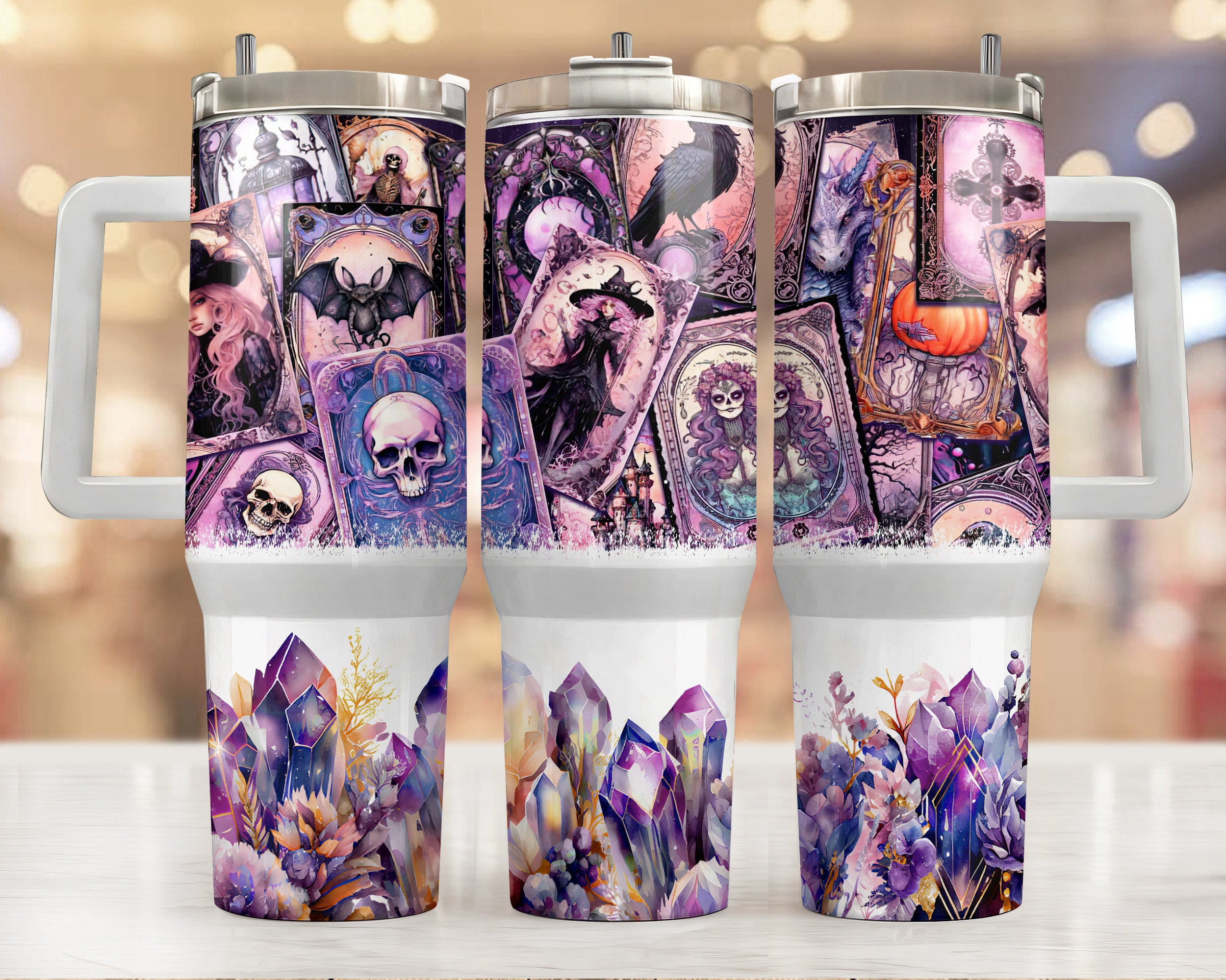 Spooky Witch and Skull Custom Stanley Cup 40 oz 30 oz Tumbler With HandleTVC2301955