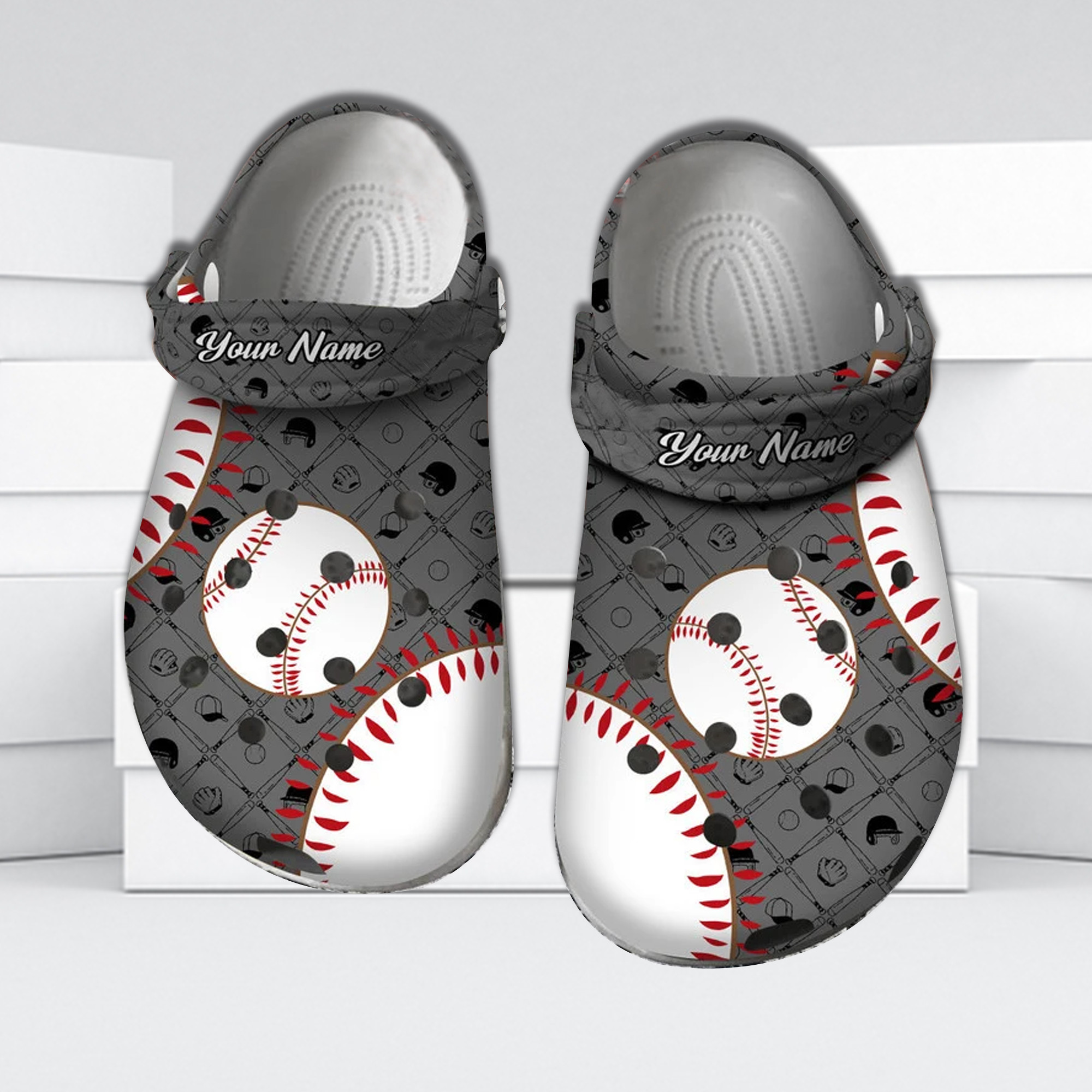 Sport Crocs - Personalized Baseball Pattern Clog Shoes For Men And Women