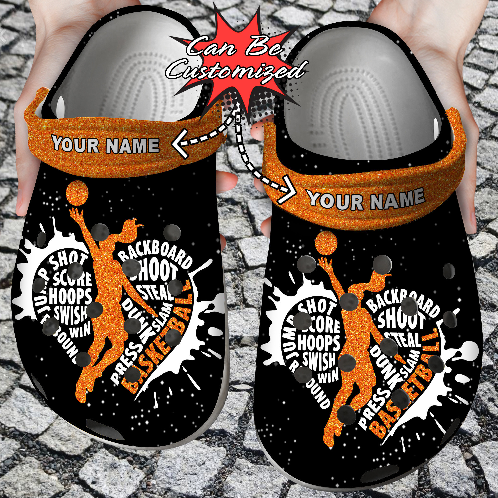 Sport Personalized Basketball Heart For Girl Clog Shoes