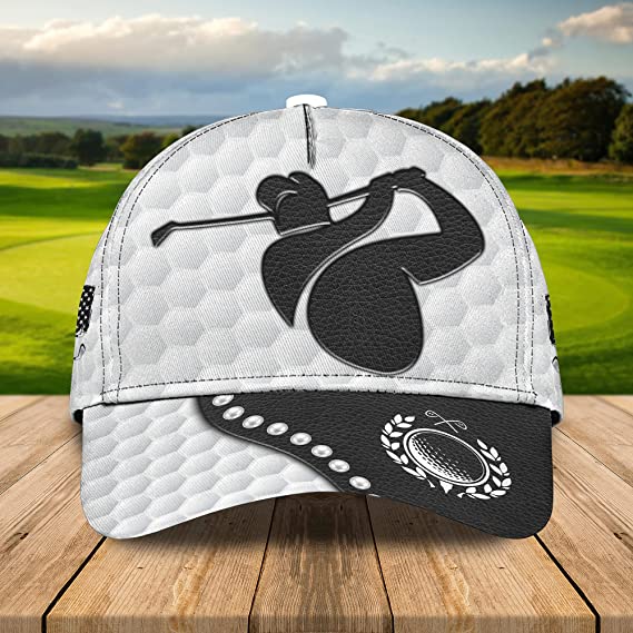 Sporty Golfing Custom Name Hat With Golf Ball and Wedge, Mens WoMen's 3D classic cap Trucker Hats Custom Hats Gifts For Men & Women