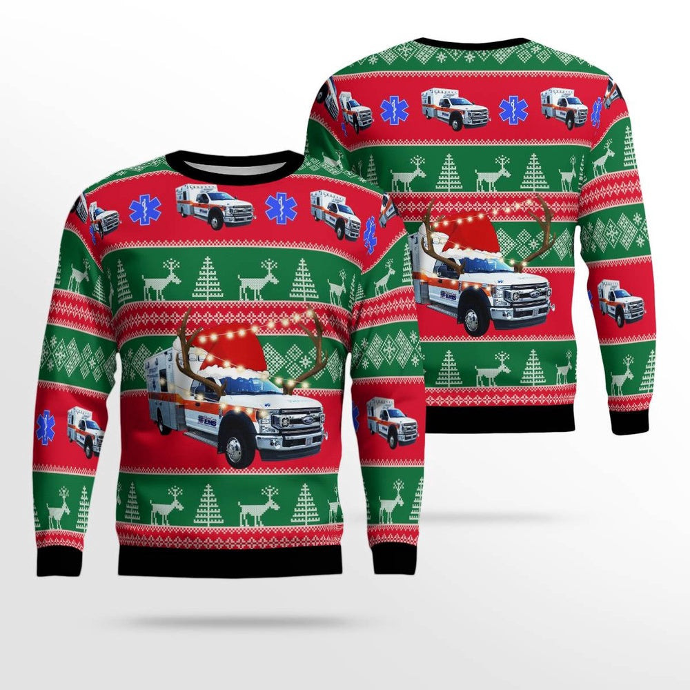 Springfield Tennessee Robertson County EMS Christmas AOP Ugly Sweater Unisex Christmas Gift