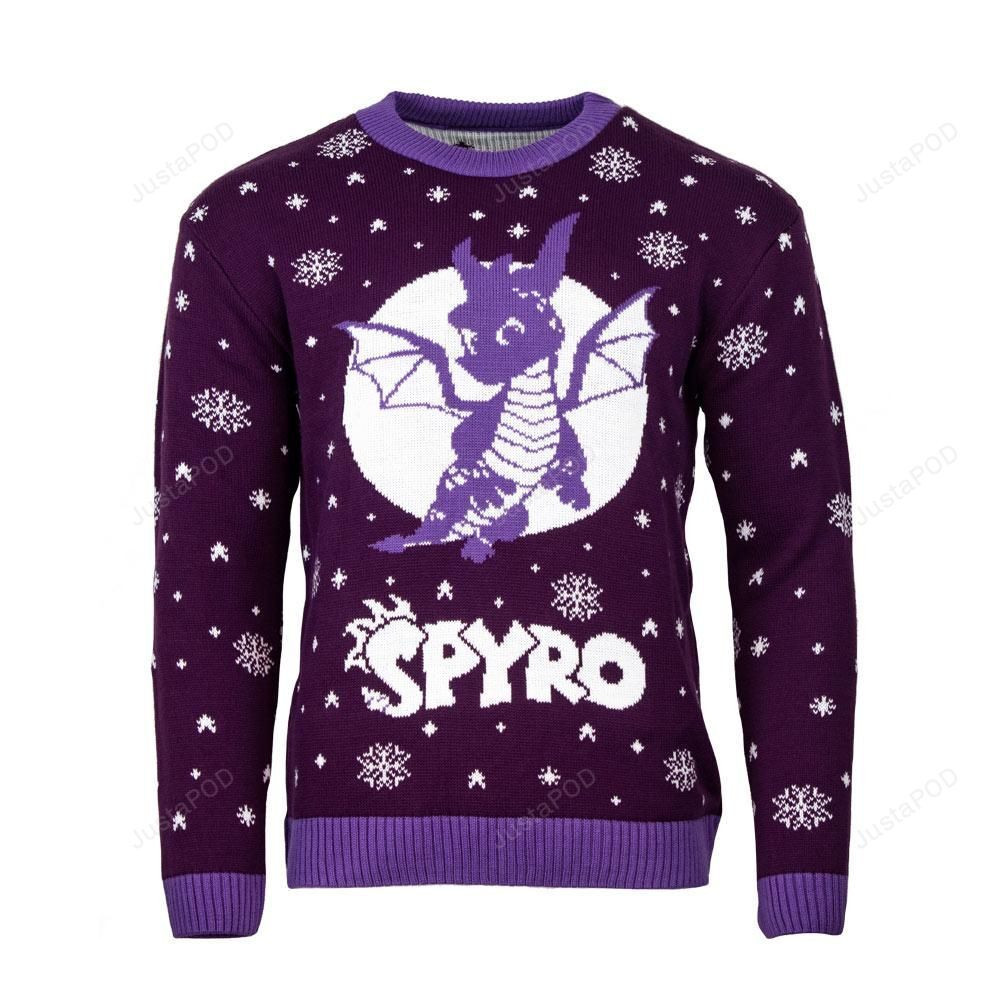 Spyro The Dragon Christmas Ugly Christmas Sweater Adult 3D Funny Matching for family