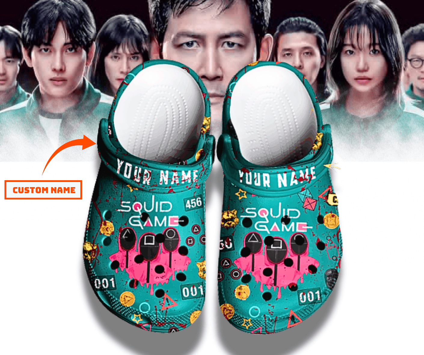 Squid Game Movie Crocs Crocband Clogs Shoes Comfortable For Men Women and Kids