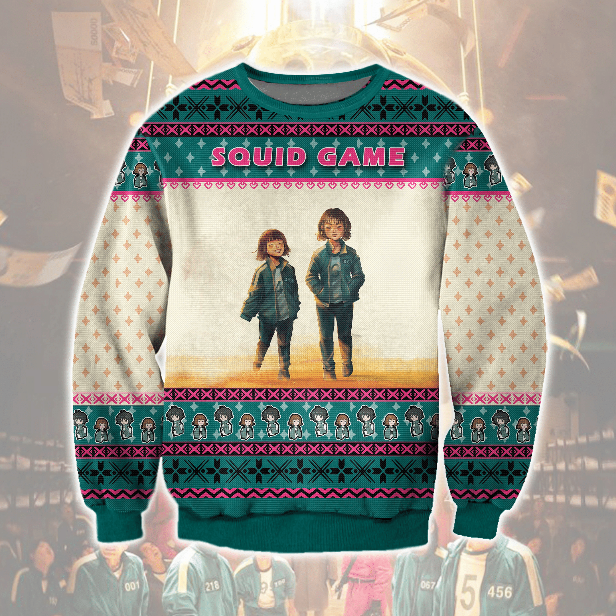 Squid Game Ugly Christmas Sweater Adult 3D Funny Matching for family