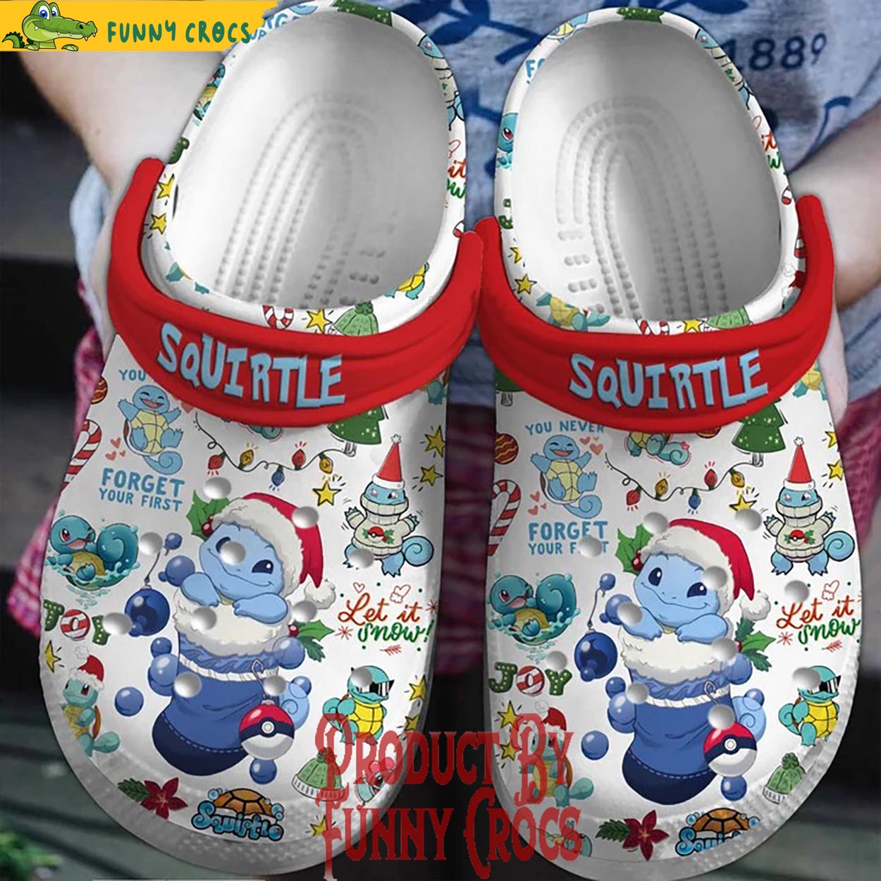 Squirlte Pokemon Anime Christmas Crocs Crocband Clogs Shoes Comfortable For Men Women and Kids