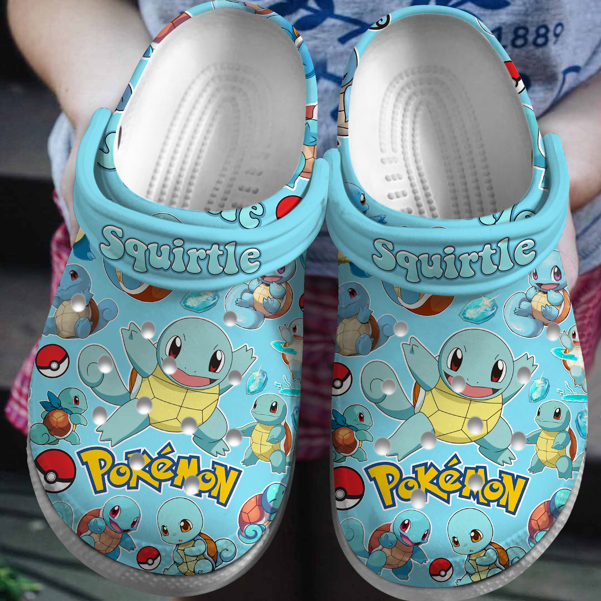 Squirtle Pokemon Anime Cartoon Crocs Crocband Clogs Shoes Comfortable For Men Women and Kids