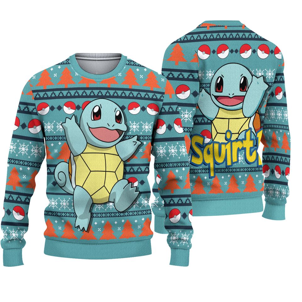 Squirtle Ugly Sweater Christmas, Christmas 3D Sweater