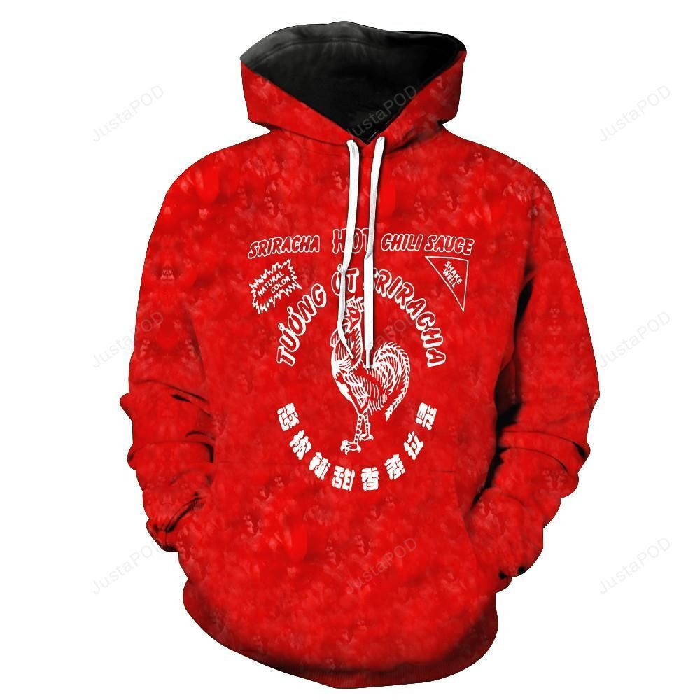 Sriracha HOT Chili Sauce 3D All Over Print Hoodie, Zip Hoodie