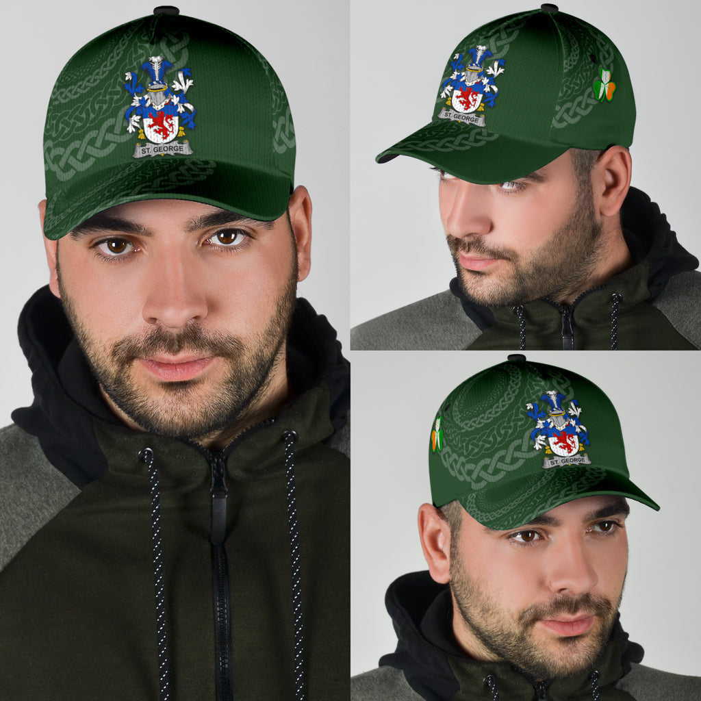 St George Coat Of Arms - Irish Family Crest St Patrick's Day Hat Classic Cap Trucker Hats Custom Hats Gifts For Men & Women