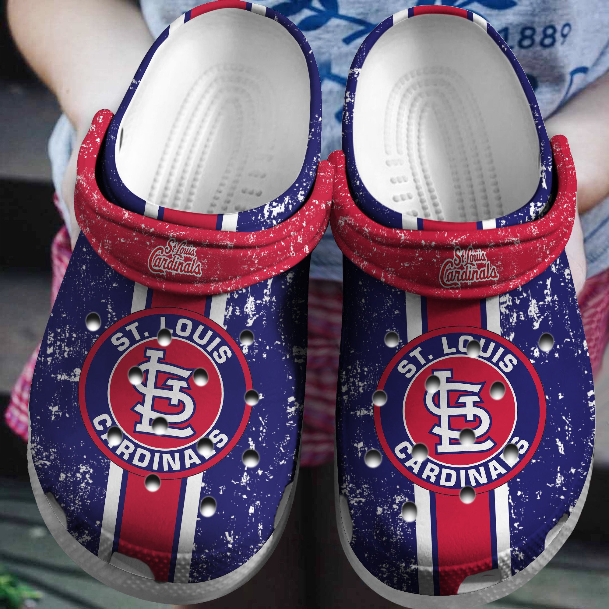 St Louis Red-Purple Clog Shoesshoes Custom Name
