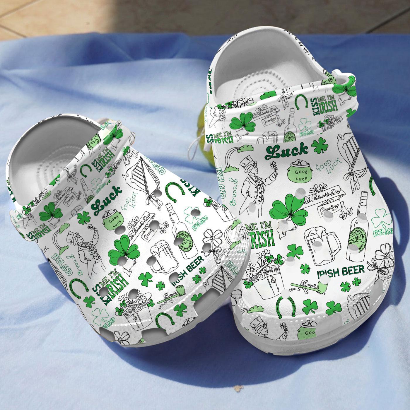 St Patrick's Day Crocs Crocband Clogs Shoes Comfortable For Men Women and Kids