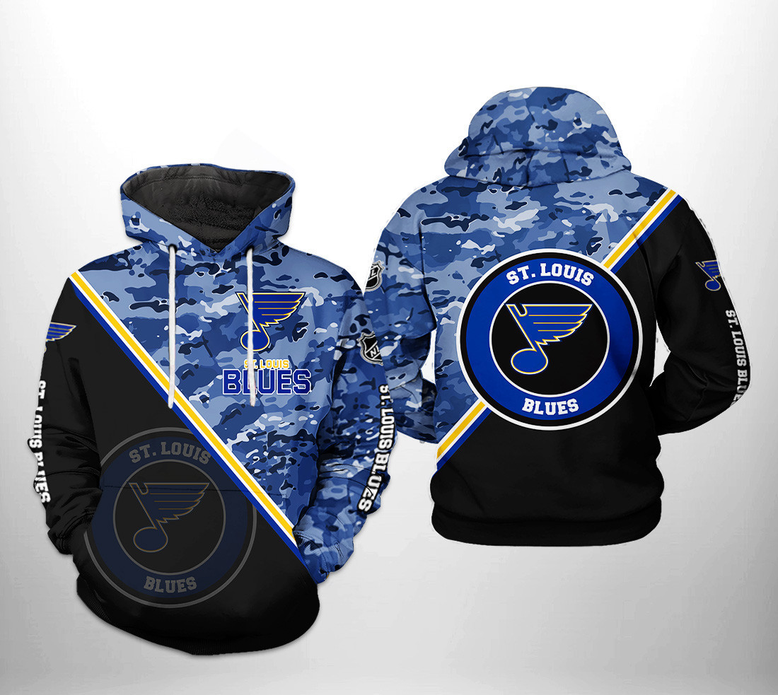 St. Louis Blues NHL Camo Team 3D All Over Print Hoodie, Zip Hoodie