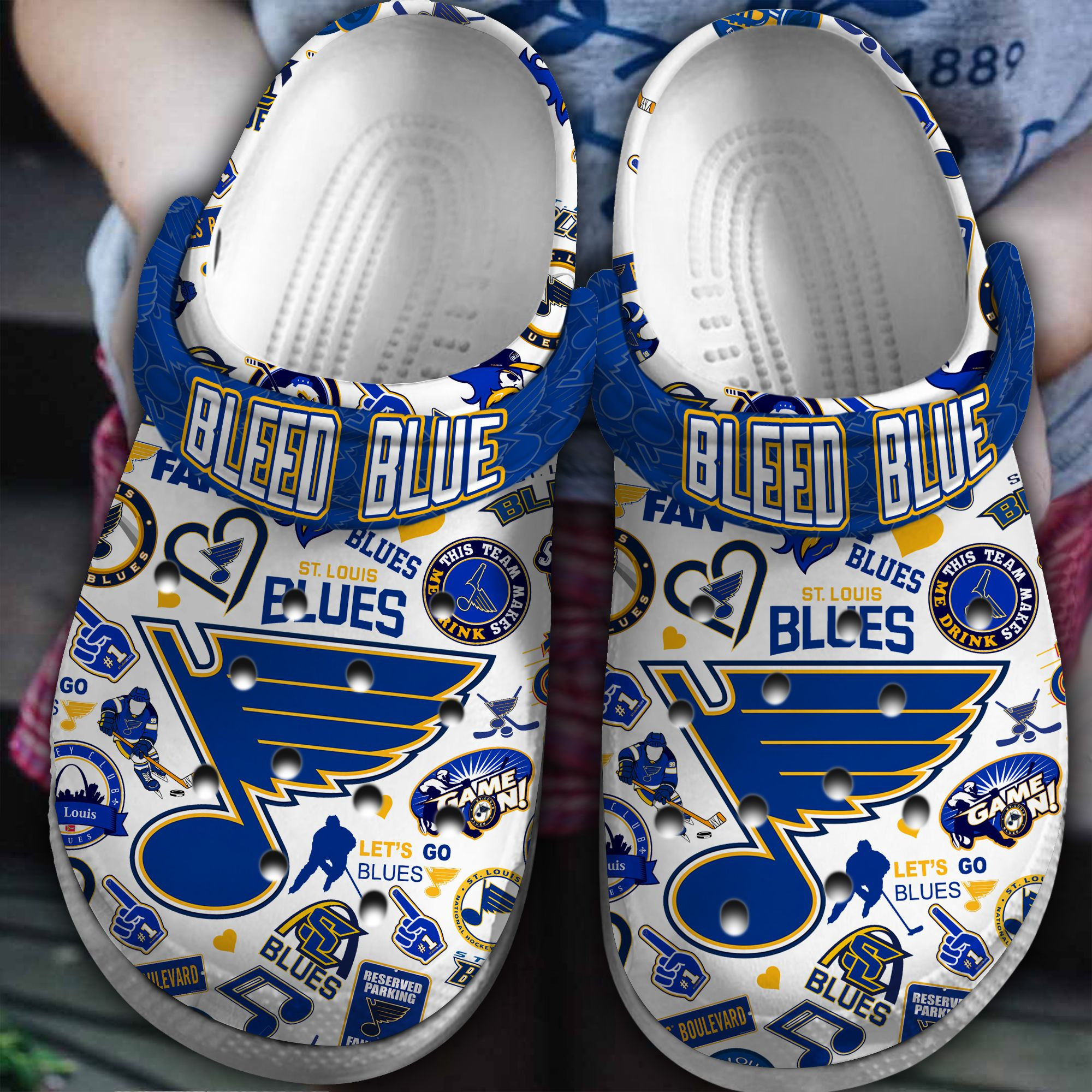 St. Louis Blues NHL Sport Crocs Crocband Clogs Shoes Comfortable For Men Women and Kids