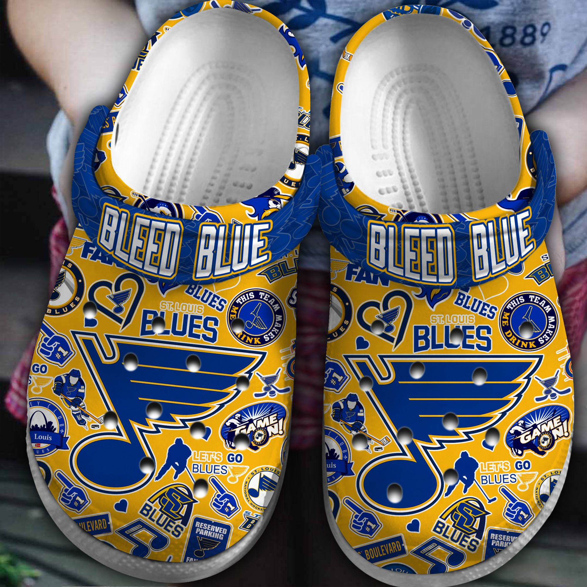 St. Louis Blues NHL Sport Crocs Crocband Clogs Shoes Comfortable For Men Women and Kids