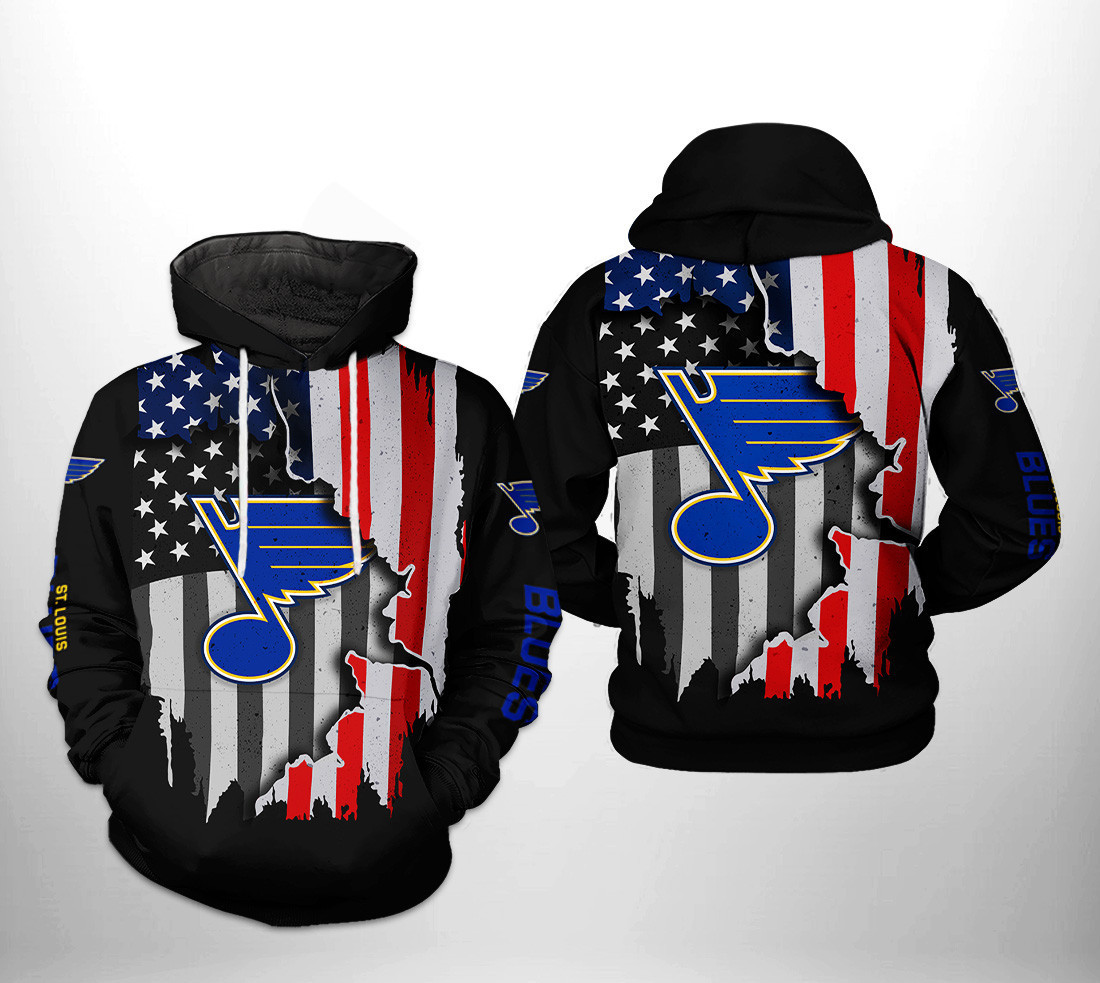 St. Louis Blues NHL US FLag Team 3D All Over Print Hoodie, Zip Hoodie