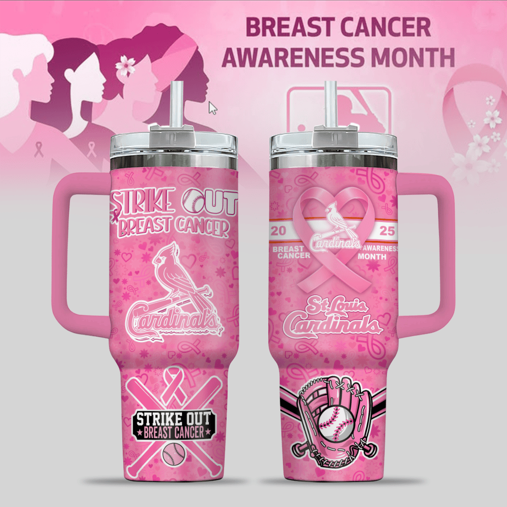 St. Louis Cardinals MLB x Breast Cancer Awareness Custom Stanley Cup 40 oz 30 oz Tumbler With HandleTVC2301125