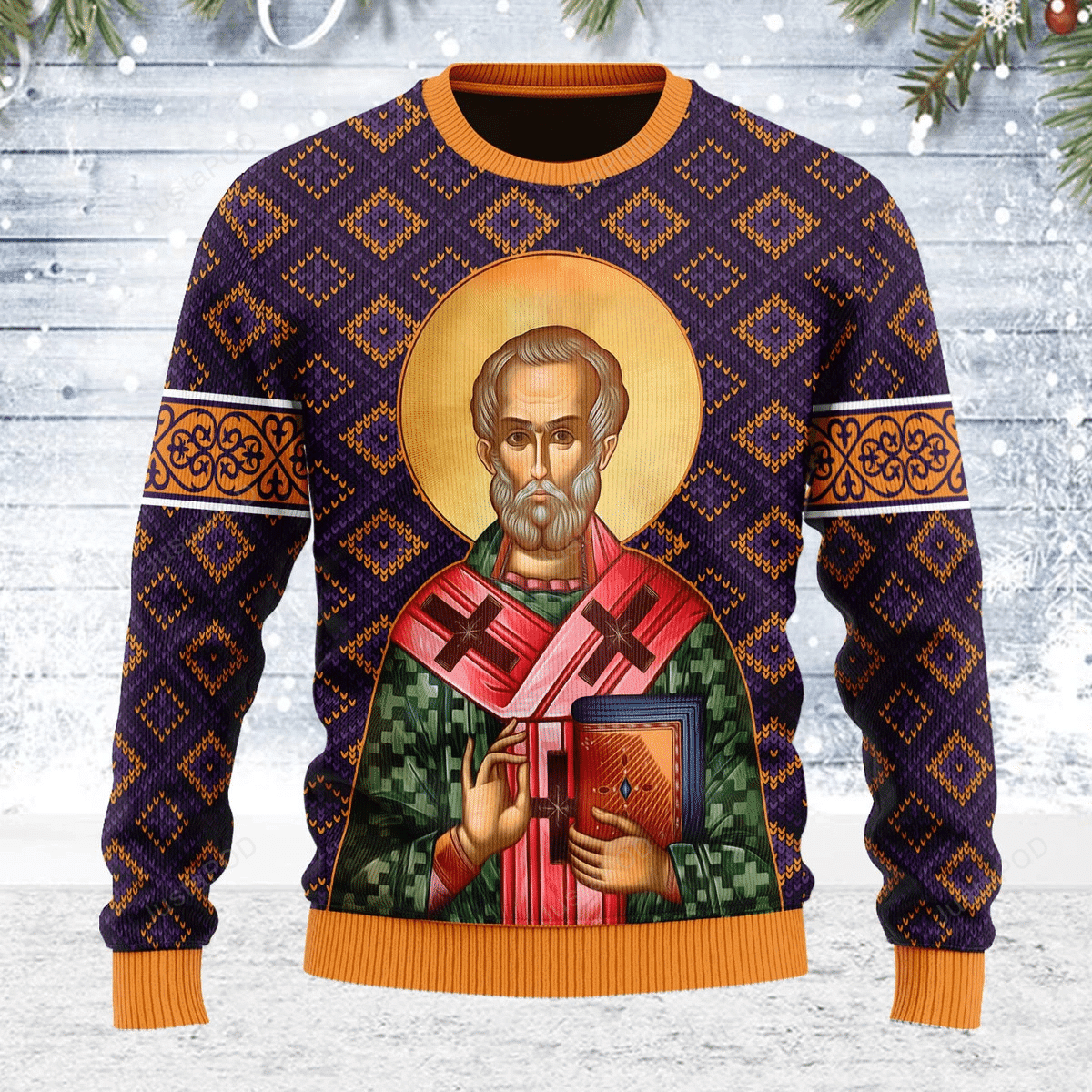 St. Nicholas Ugly Christmas Sweater Adult 3D Funny Matching for family