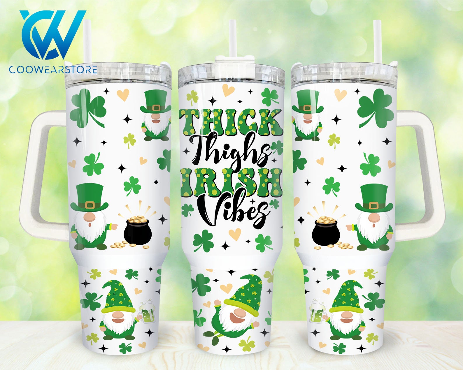 St. Patrickâ€™s Day Gnome Custom Stanley Cup 40 oz 30 oz Tumbler With HandleTVC2301877