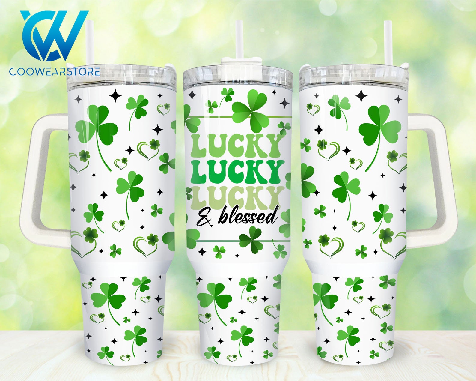 St. Patrickâ€™s Day Lucky Blessed Custom Stanley Cup 40 oz 30 oz Tumbler With HandleTVC2301860