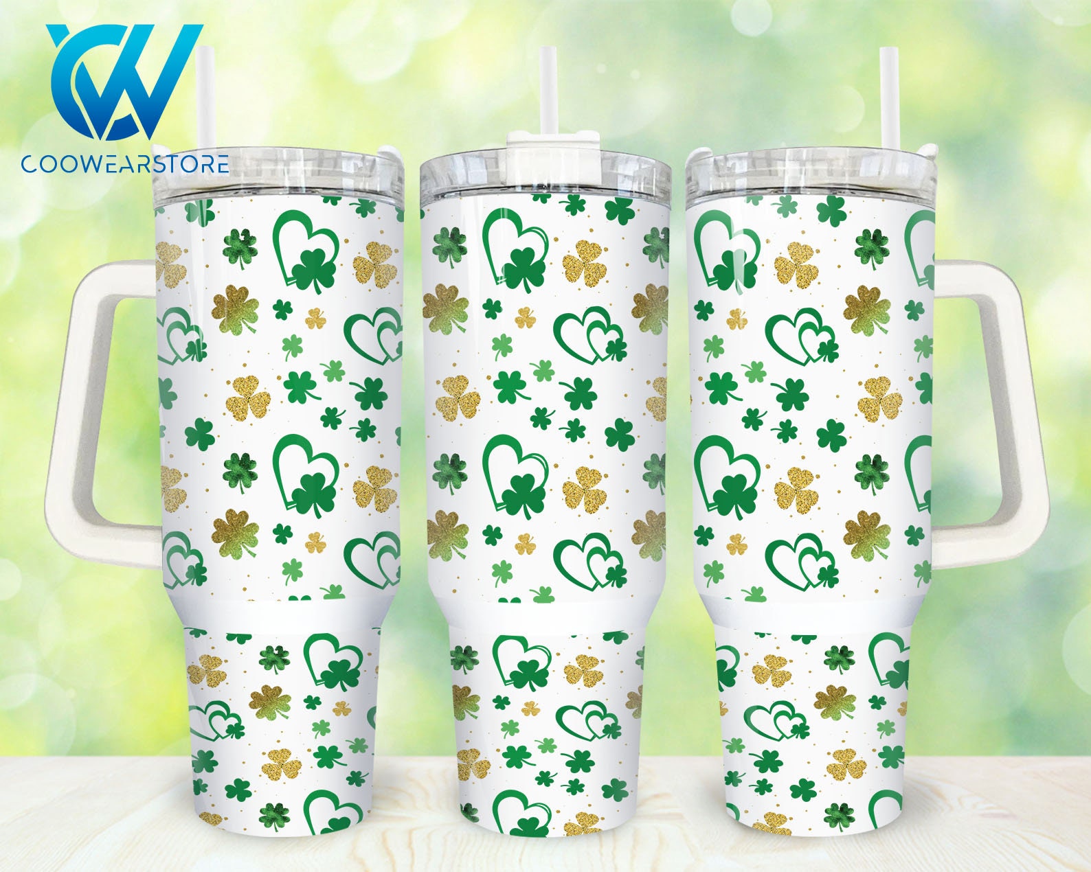 St. Patrickâ€™s Day Lucky Clover Custom Stanley Cup 40 oz 30 oz Tumbler With HandleTVC2301859