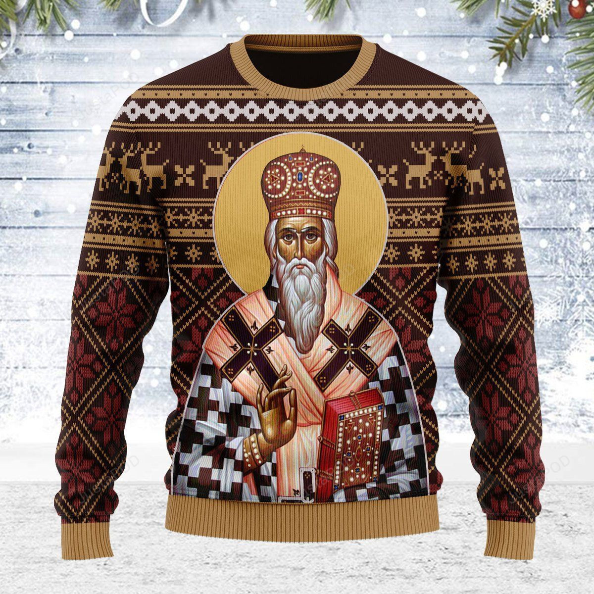 St. Vasilije Of Ostrog Ugly Christmas Sweater Adult 3D Funny Matching for family