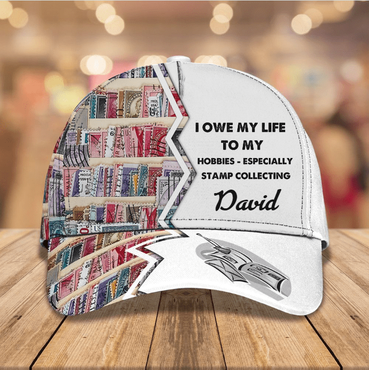 Stamp Collection Cap, Personalized Stamp 3D Classic Cap, Custom Name Hat for Friends, Stamp Lovers Trucker Hats Custom Hats Gifts For Men & Women