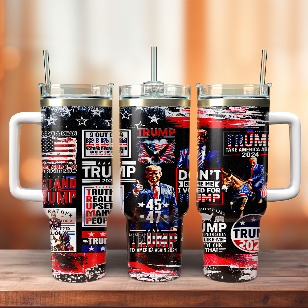 Stand With Trump Custom Stanley Cup 40 oz 30 oz Tumbler With HandleTVC2301416