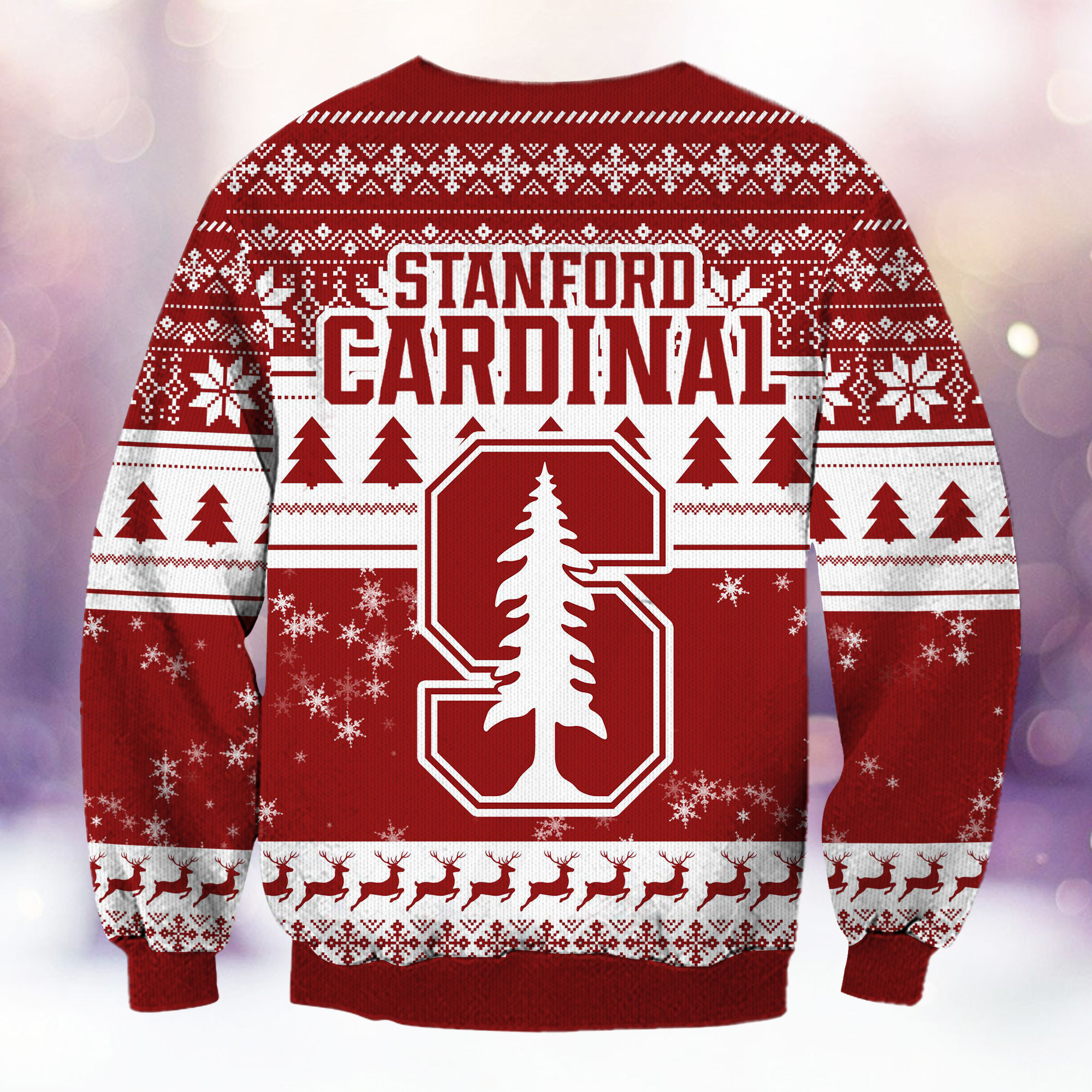 Stanford Cardinal Grinch Ugly Christmas Sweater Adult 3D Funny Matching for family - Image 3