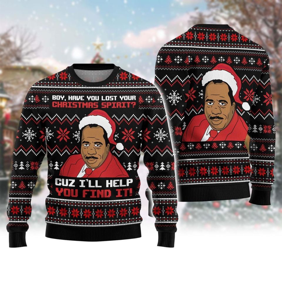 Stanley Hudson Ugly Christmas Sweater, The Office Movie Xmas Sweater, Boy Have You Lost Your Christmas