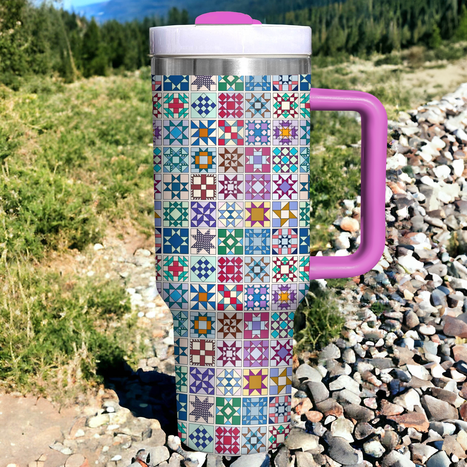 Star Quilt Block Custom Stanley Cup 40 oz 30 oz Tumbler With HandleTVC2301729