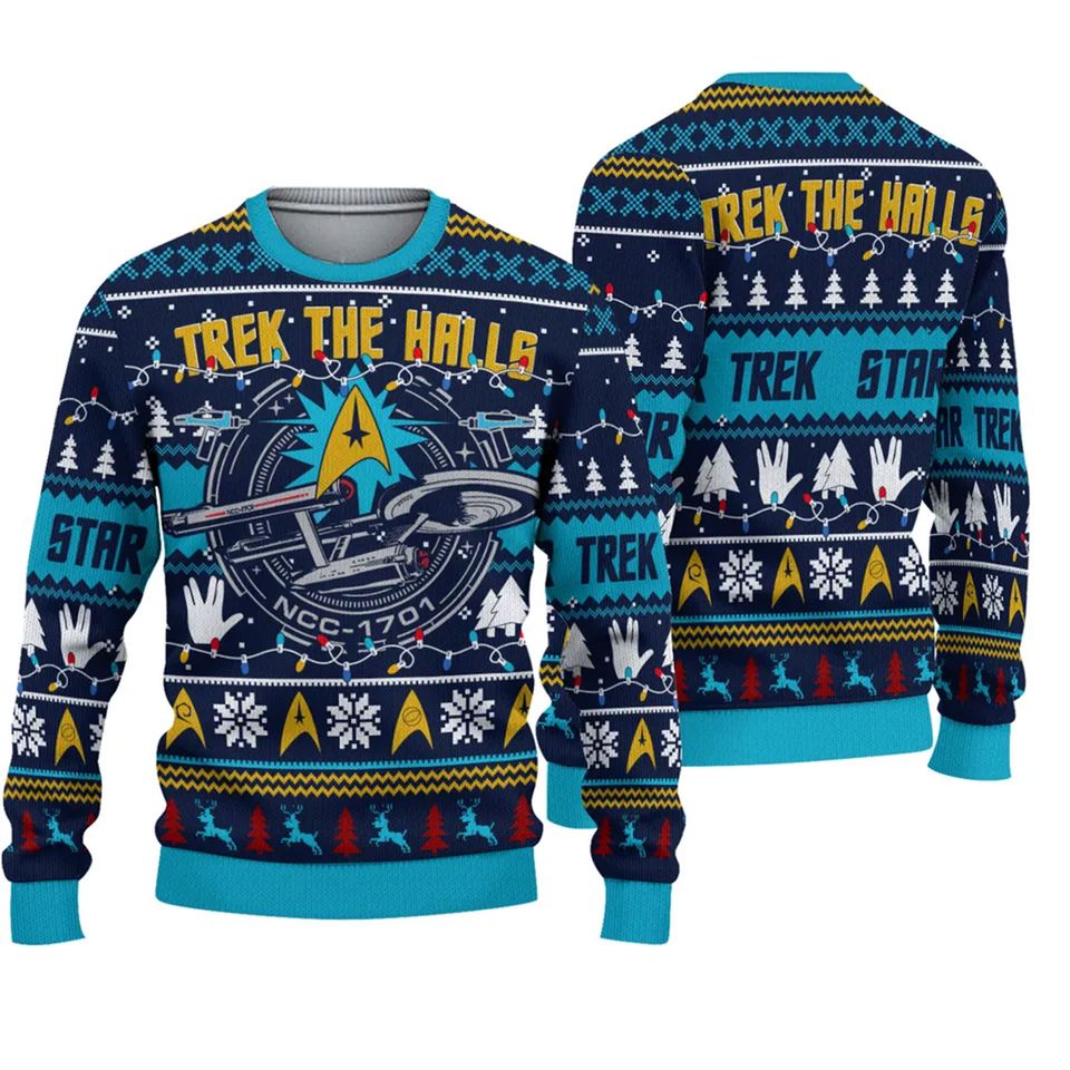 Star Treks Trek the Halls Ugly Christmas Ugly Sweater