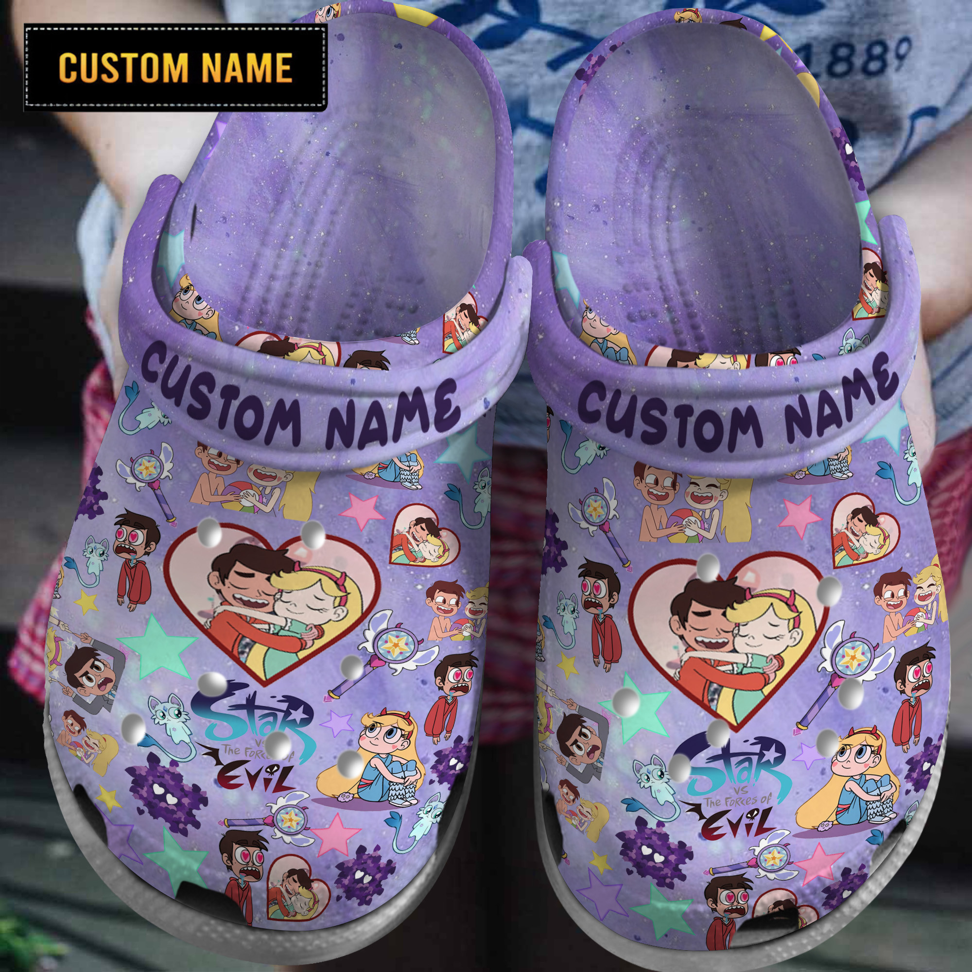 Star Vs. The Forces of Evil TV Series Crocs Crocband Clogs Shoes Comfortable For Men Women and Kids