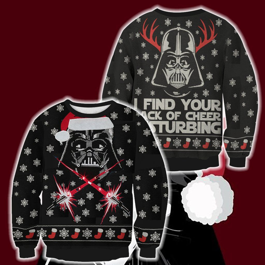 Star War Santa Clause I Find Your Lack Of Cheer Disturbing For Unisex Ugly Christmas Sweater Adult 3D Funny Matching for family