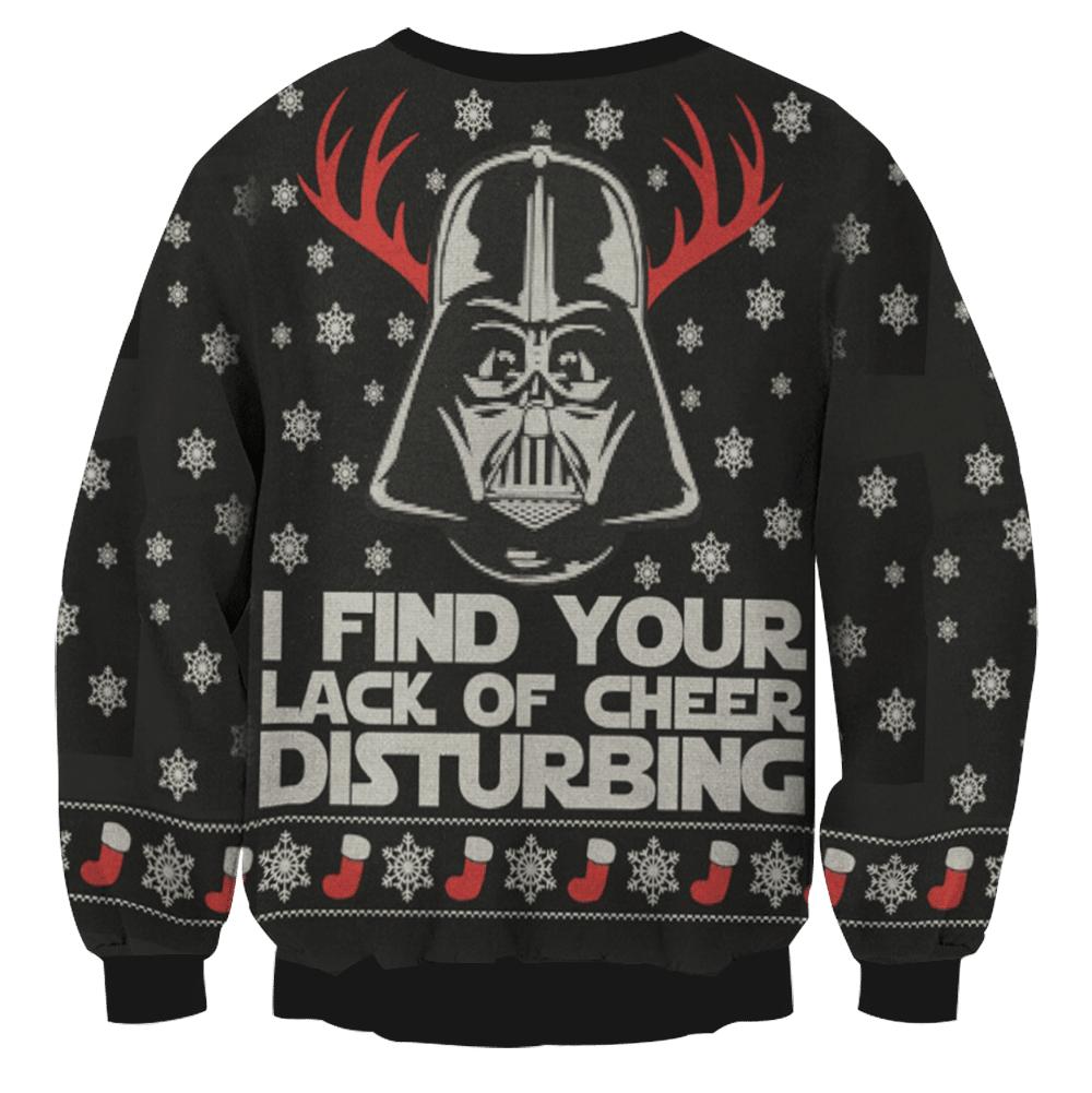 Star War Santa Clause I Find Your Lack Of Cheer Disturbing For Unisex Ugly Christmas Sweater Adult 3D Funny Matching for family - Image 3