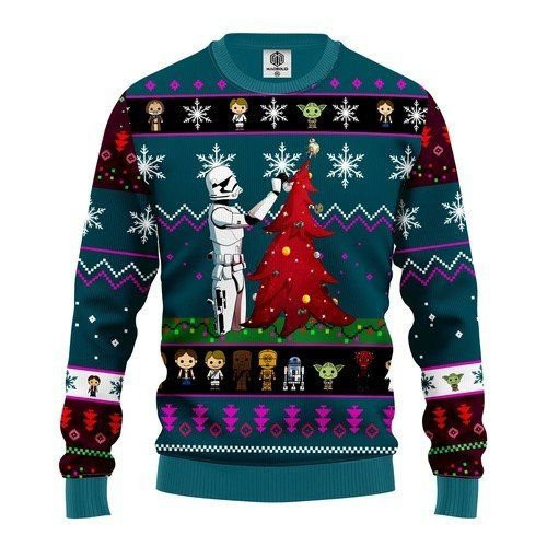 Star Wars And Tree For Unisex Ugly Christmas Sweater Adult 3D Funny Matching for family