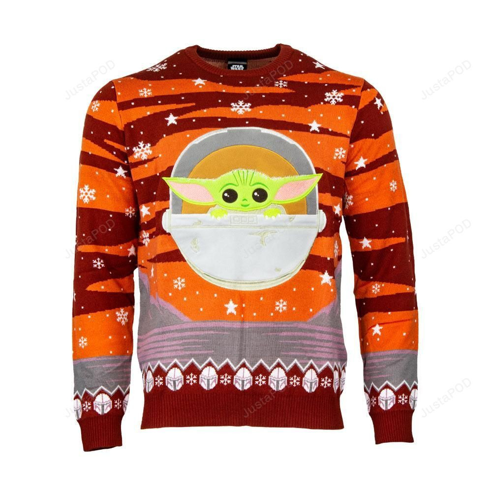Star Wars Baby Yoda Christmas Ugly Christmas Sweater Adult 3D Funny Matching for family