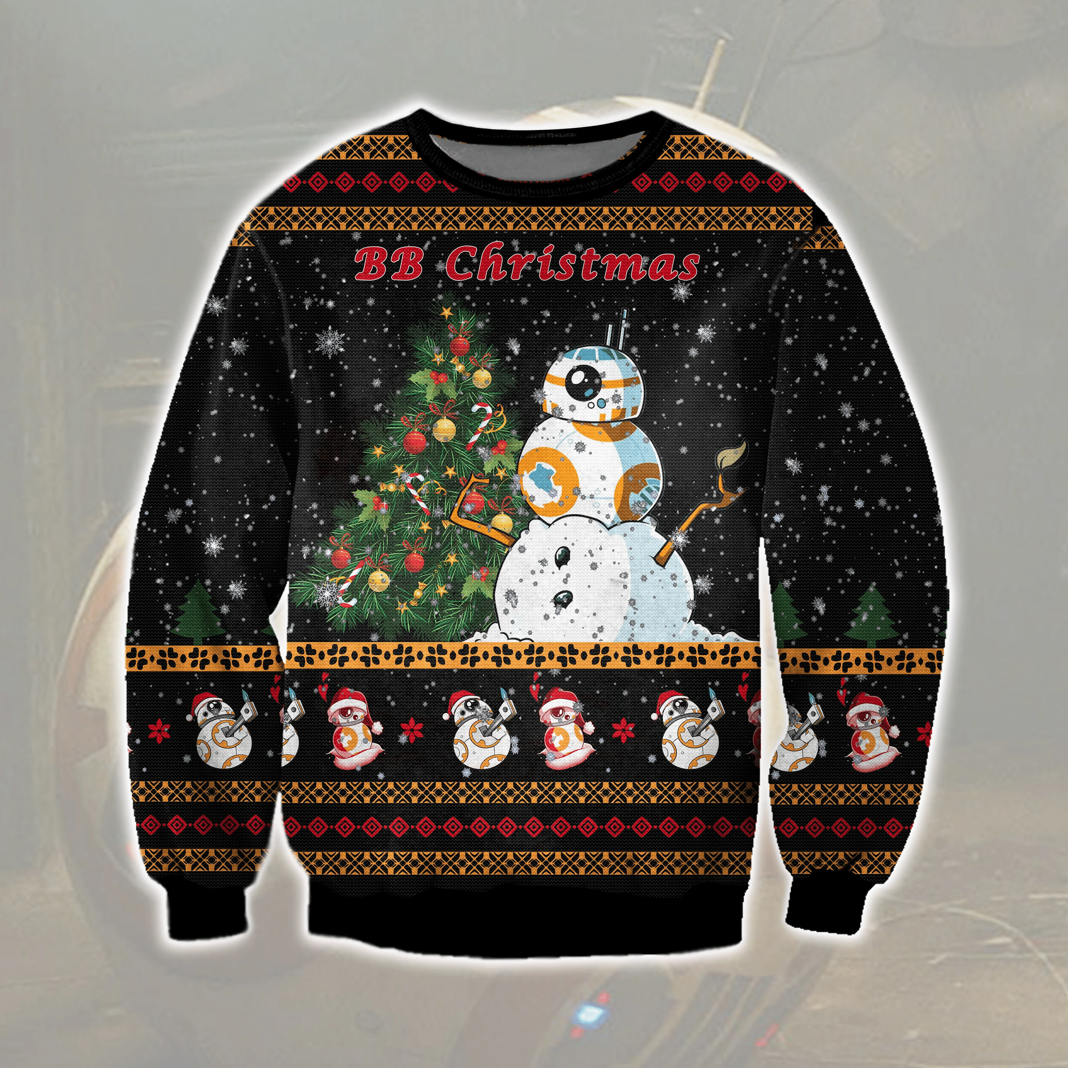 Star Wars Bb-8 Ugly Christmas Sweater Adult 3D Funny Matching for family