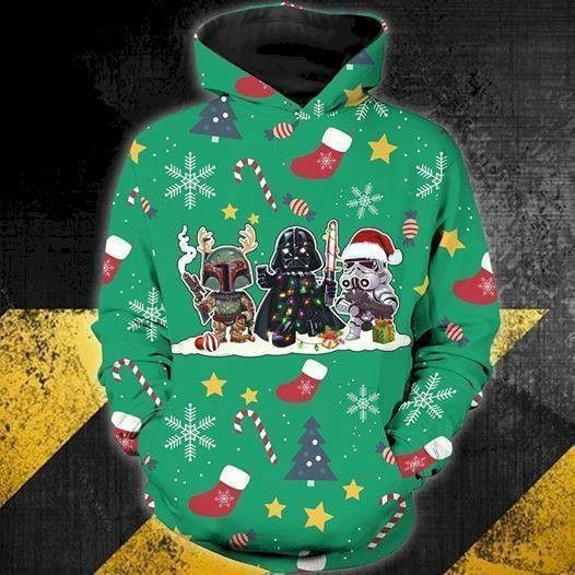 Star Wars Characters Christmas 3D All Over Print Hoodie, Zip Hoodie