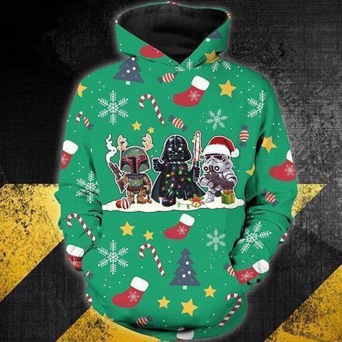 Star Wars Characters Christmas Zip 3D All Over Print Hoodie, Zip Hoodie